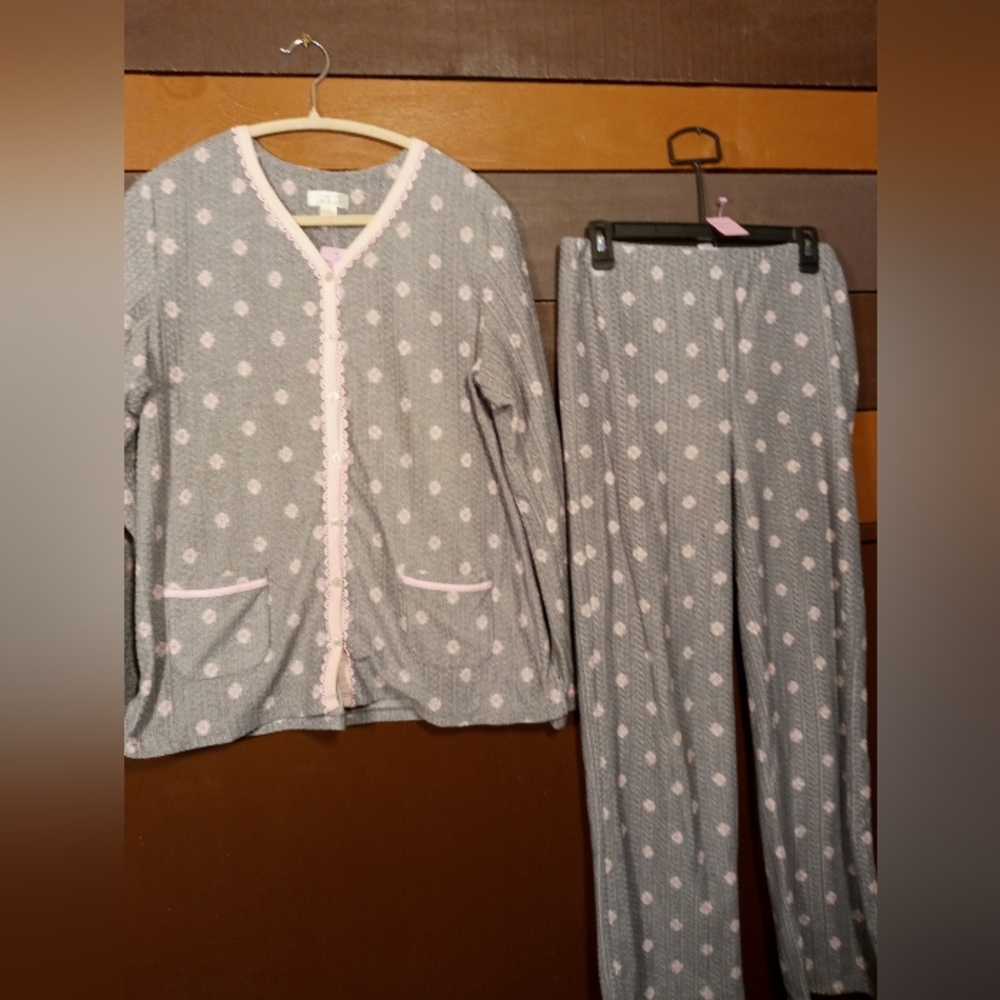 Celestial Dreams Girly Pink & Grey Feminine long Sleeve pajama set - Picture 6 of 9